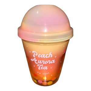 DW Home Peach Aurora Tea Candle Cup 11.2 OZ Richly Scented Single Wick NEW